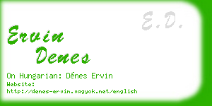 ervin denes business card